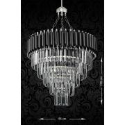 Avizemoda Palmira 55 Cm'lik Kristal Taşlı Lüks Avize 5'li - (siyah-krom)