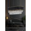 Avizemoda Palmira 75x35 Cm Kristal Taşlı Lüks Yemek Masası Üstü Avize 6'lı - (siyah-gold)