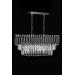 Avizemoda Palmira 75x35 Cm Kristal Taşlı Lüks Yemek Masası Üstü Avize 6'lı - (SİYAH-KROM)