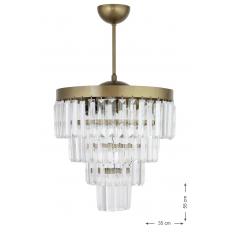 Avizemoda Linsa 35 Cm'lik Kristal Cam Taşlı Lüks Avize - (ESKİTME RENK)