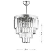 Avizemoda Linsa 35 Cm'lik Kristal Cam Taşlı Lüks Avize - (GÜMÜŞ YALDIZ)