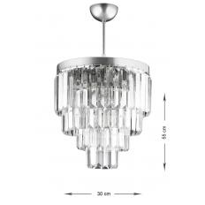 Avizemoda Linsa 35 Cm'lik Kristal Cam Taşlı Lüks Avize - (GÜMÜŞ YALDIZ)