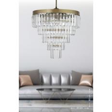 Avizemoda Linsa 45 Cm Lik Kristal Cam Taşlı Lüks Avize (ESKİTME BOYALI)