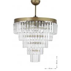 Avizemoda Linsa 45 Cm Lik Kristal Cam Taşlı Lüks Avize (ESKİTME BOYALI)