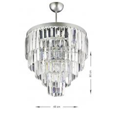 Avizemoda Linsa 45 Cm'lik Kristal Cam Taşlı Lüks Avize - (GÜMÜŞ YALDIZ)