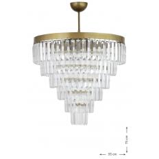 Avizemoda Linsa 55 cm'lik Kristal Cam Taşlı Lüks Avize - (eskitme Renk)