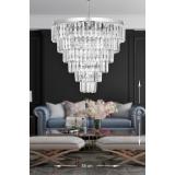 Avizemoda Linsa 55 Cm'lik Kristal Cam Taşlı Lüks Avize - (gümüş Yaldız)