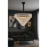 Avizemoda Linsa 65 Cm'lik Kristal Cam Taşlı Lüks Avize - (Siyah)