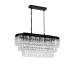 Avizemoda Linsa 70x30 Cm'lik Kristal Cam Taşlı Yemek Masası Üstü Lüks Avize - (mat Siyah)