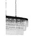 Avizemoda Linsa 70x30 Cm'lik Kristal Cam Taşlı Yemek Masası Üstü Lüks Avize - (mat Siyah)