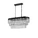 Avizemoda Linsa 70x30 Cm'lik Kristal Cam Taşlı Yemek Masası Üstü Lüks Avize - (mat Siyah)