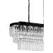 Avizemoda Linsa 70x30 Cm'lik Kristal Cam Taşlı Yemek Masası Üstü Lüks Avize - (mat Siyah)