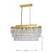 Avizemoda Linsa 70x30 Cm'lik Kristal Cam Taşlı Yemek Masası Üstü Lüks Avize - (sarı Yaldız)