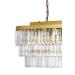 Avizemoda Linsa 70x30 Cm'lik Kristal Cam Taşlı Yemek Masası Üstü Lüks Avize - (sarı Yaldız)