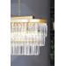 Avizemoda Linsa 70x30 Cm'lik Kristal Cam Taşlı Yemek Masası Üstü Lüks Avize - (sarı Yaldız)