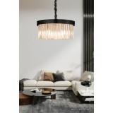 Avizemoda Desina 40'lık Kristal Taşlı Lüks Avize - (siyah)