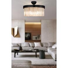 Avizemoda Desina 40'lık Kristal Taşlı Lüks Avize - (siyah)