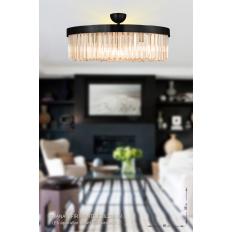 Avizemoda Desina 60'lık Kristal Taşlı Lüks Avize - (siyah)