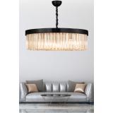 Avizemoda Desina 60'lık Kristal Taşlı Lüks Avize - (siyah)