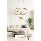 Avizemoda Rumi Tekli Dimmer Kumandalı 3 Renk Ledli (Sarı-Beyaz-Gün Işığı) Modern Sarkıt Avize - Gold