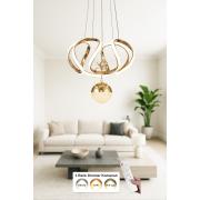 Avizemoda Rumi Tekli Dimmer Kumandalı 3 Renk Ledli (Sarı-Beyaz-Gün Işığı) Modern Sarkıt Avize - Gold