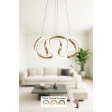 Avizemoda Rumi 35 cm Dimmer Kumandalı 3 Renk Ledli (Sarı-Beyaz-Gün Işığı) Modern Sarkıt Avize - Gold