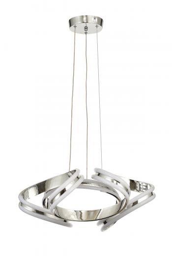 Avizemoda Salvo 50 cm Dimmer Kumandalı 3 Renk Ledli (Sarı-Beyaz-Gün Işığı) Modern Sarkıt Avize - Krom