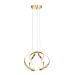 Avizemoda Vira 35 cm Dimmer Kumandalı 3 Renk Ledli (Sarı-Beyaz-Gün Işığı) Modern Sarkıt Avize - Gold