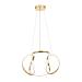Avizemoda Vira 50 cm Dimmer Kumandalı 3 Renk Ledli (Sarı-Beyaz-Gün Işığı) Modern Sarkıt Avize - Gold