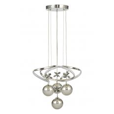 Avizemoda Felin 4'Lü Dimmer Kumandalı 3 Renk Ledli (Sarı-Beyaz-Gün Işığı) Modern Sarkıt Avize - Krom