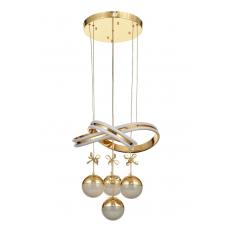 Avizemoda Atom 4'Lü Dimmer Kumandalı 3 Renk Ledli (Sarı-Beyaz-Gün Işığı) Modern Sarkıt Avize - Gold