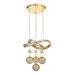 Avizemoda Atom 4'Lü Dimmer Kumandalı 3 Renk Ledli (Sarı-Beyaz-Gün Işığı) Modern Sarkıt Avize - Gold
