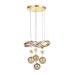 Avizemoda Atom 4'Lü Dimmer Kumandalı 3 Renk Ledli (Sarı-Beyaz-Gün Işığı) Modern Sarkıt Avize - Gold