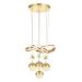 Avizemoda Atom 4'Lü Dimmer Kumandalı 3 Renk Ledli (Sarı-Beyaz-Gün Işığı) Modern Sarkıt Avize - Gold