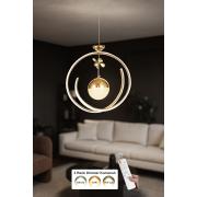 Avizemoda Luka Tekli Dimmer Kumandalı 3 Renk Ledli (Sarı-Beyaz-Gün Işığı) Modern Sarkıt Avize - Gold