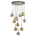 Avizemoda Rainbow 10 lu Asimetrik Desen Camlı Dekor Aydınlatma İçin Modern Sarkıt Avize - (Loş ışık verir)