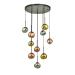 Avizemoda Rainbow 10 lu Asimetrik Desen Camlı Dekor Aydınlatma İçin Modern Sarkıt Avize - (Loş ışık verir)