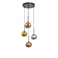 Avizemoda Rainbow 4 lü Asimetrik Desen Camlı Dekor Aydınlatma İçin Modern Sarkıt Avize - (Loş ışık verir)
