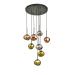 Avizemoda Rainbow 8 li Asimetrik Desen Camlı Dekor Aydınlatma İçin Modern Sarkıt Avize - (Loş ışık verir)