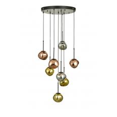 Avizemoda Rainbow 8 li Asimetrik Desen Camlı Dekor Aydınlatma İçin Modern Sarkıt Avize - (Loş ışık verir)
