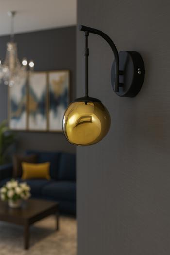 Avizemoda Rainbow Aplik Asimetrik Gold Camlı Dekor Aydınlatma İçin Modern Sarkıt APLİK - (Loş ışık verir)