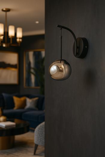 Avizemoda Rainbow Aplik Asimetrik Krom Camlı Dekor Aydınlatma İçin Modern Sarkıt APLİK - (Loş ışık verir)