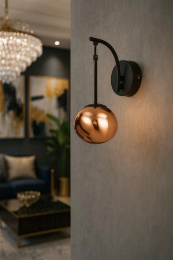 Avizemoda Rainbow Aplik Asimetrik Rose Camlı Dekor Aydınlatma İçin Modern Sarkıt APLİK - (Loş ışık verir)