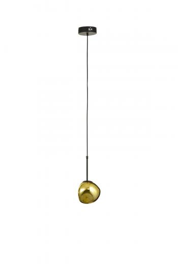 Avizemoda Rainbow Tekli Asimetrik Gold Camlı Dekor Aydınlatma İçin Modern Sarkıt Avize - (Loş ışık verir)