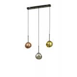 Avizemoda Rainbow 3 lü Yemek Masası Üstü Asimetrik Camlı Dekor İçin Modern Sarkıt Avize - (Loş ışık verir)
