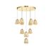 Avizemoda Venita 10 lu Bal+Beyaz Çift Camlı Salon Oturma Odası Modern Sarkıt Avize - (Gold Kaplama)