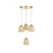 Avizemoda Venita 4 lü Bal+Beyaz Çift Camlı Salon Oturma Odası Modern Sarkıt Avize - (Gold Kaplama)