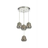 Avizemoda Venita 4 lü Füme+Beyaz Çift Camlı Salon Oturma Odası Modern Sarkıt Avize - (Krom Kaplama)