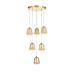 Avizemoda Venita 6 lı Bal+Beyaz Çift Camlı Salon Oturma Odası Modern Sarkıt Avize - (Gold Kaplama)