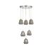 Avizemoda Venita 6 lı Füme+Beyaz Çift Camlı Salon Oturma Odası Modern Sarkıt Avize - (Krom Kaplama)